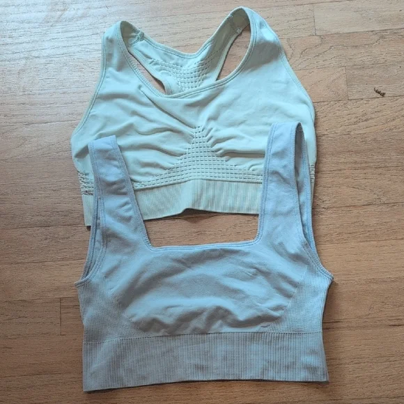 Sweaty Betty Set of 2 Sports Bras Intimates & Sleepwear- Light Blue & Green - Picture 1 of 5